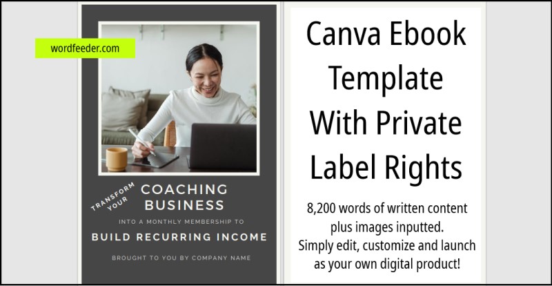 'Transform Your Coaching Business into a Monthly Membership to Build Recurring Income' Ebook Canva Template Package