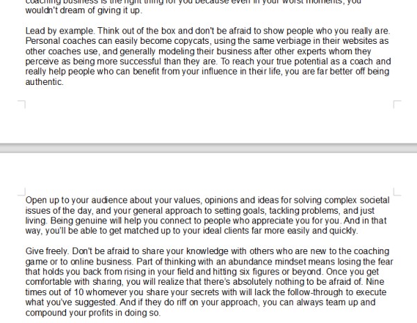 Online Coach Success Strategy PLR - Writing Sample 2